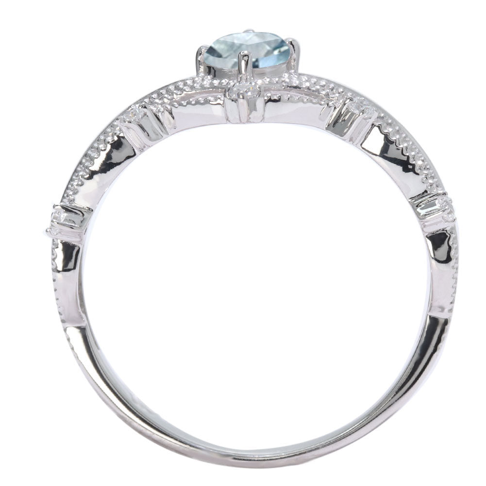 レディース V字 リング ティアラ ミルグレイン 指輪 綺麗 選べる誕生石 プラチナ 18金 10金 シルバー おしゃれ 透かし ミル アンティーク調 ジュエリー (品番 mr-0463)