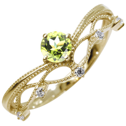 レディース V字 リング ティアラ ミルグレイン 指輪 綺麗 選べる誕生石 プラチナ 18金 10金 シルバー おしゃれ 透かし ミル アンティーク調 ジュエリー (品番 mr-0463)