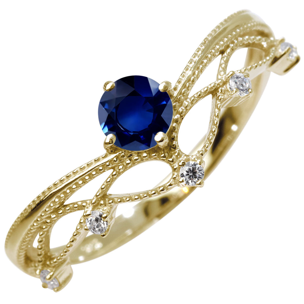 レディース V字 リング ティアラ ミルグレイン 指輪 綺麗 選べる誕生石 プラチナ 18金 10金 シルバー おしゃれ 透かし ミル アンティーク調 ジュエリー (品番 mr-0463)