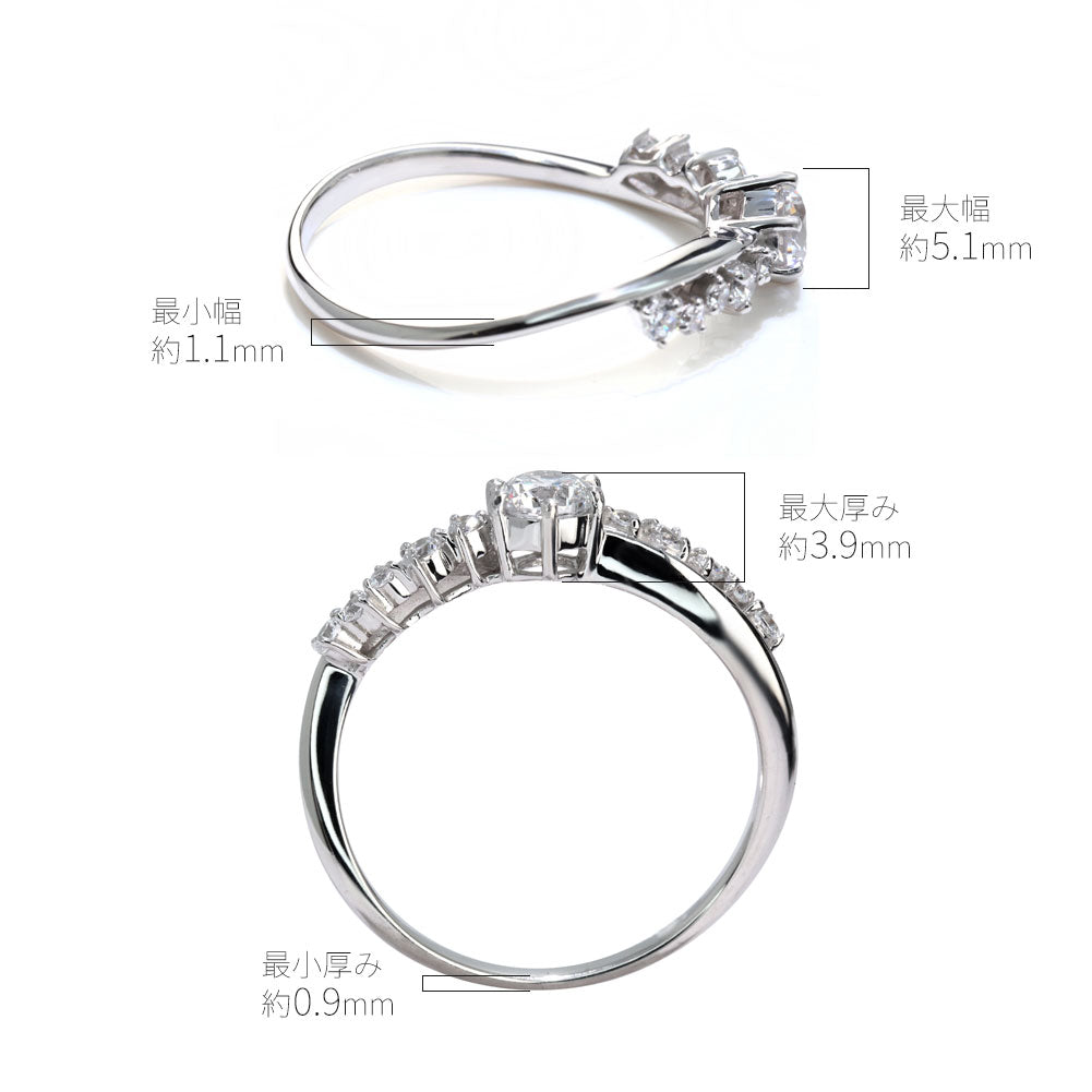 リング空枠 レディース セミオーダー 指輪 ルース 4mm カスタム リング SV925 Pt900 K18 K10 華やか エレガント 特別 10周年 結婚記念日 (品番 mr-0471-kw)