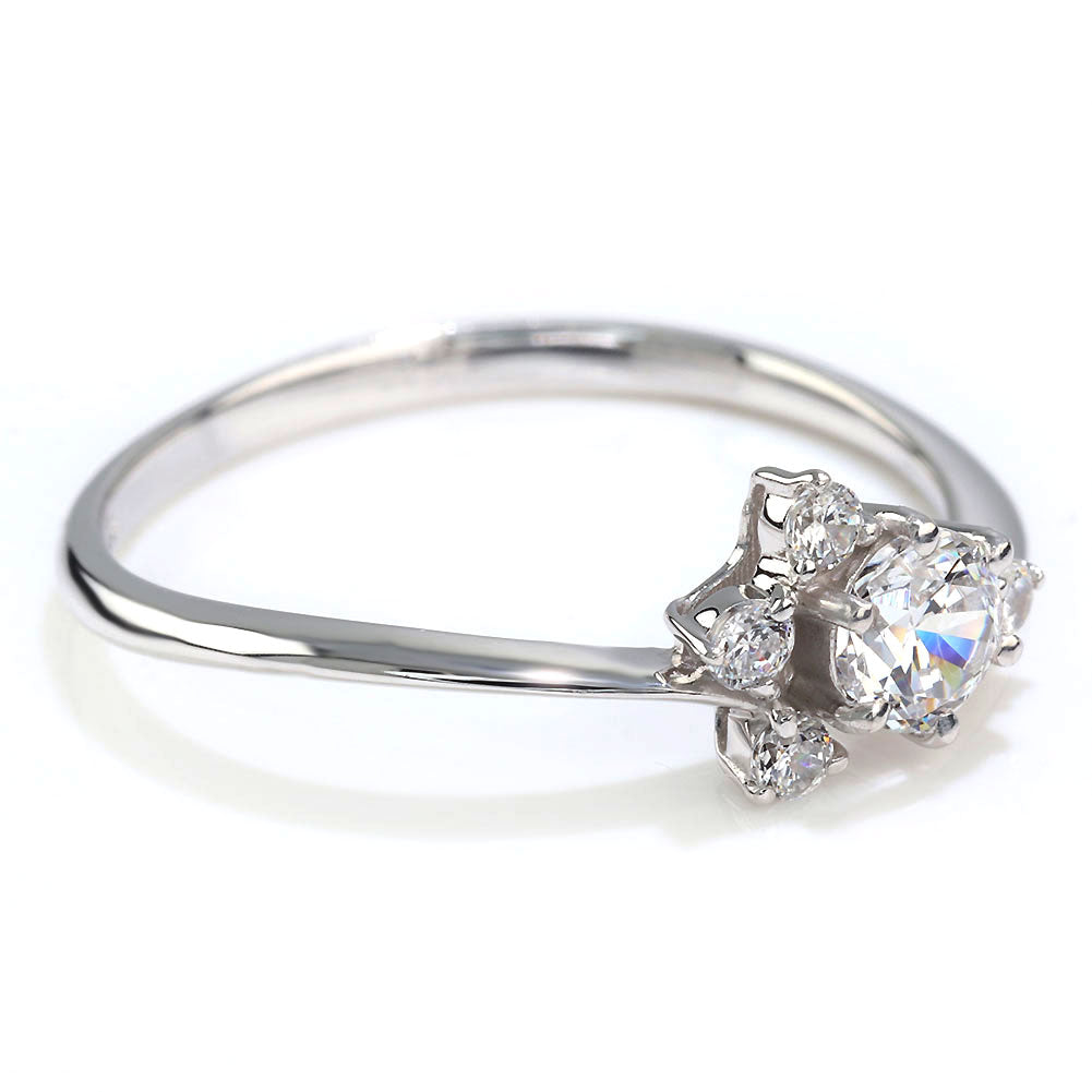 婚約指輪 ダイヤモンド リング 18金 プラチナ 華奢 エンゲージリング 鑑定書付き 指輪 婚約 K18 Pt900 レディースリング プロポーズ サプライズ (品番 mr-0472-4-cgl-2)