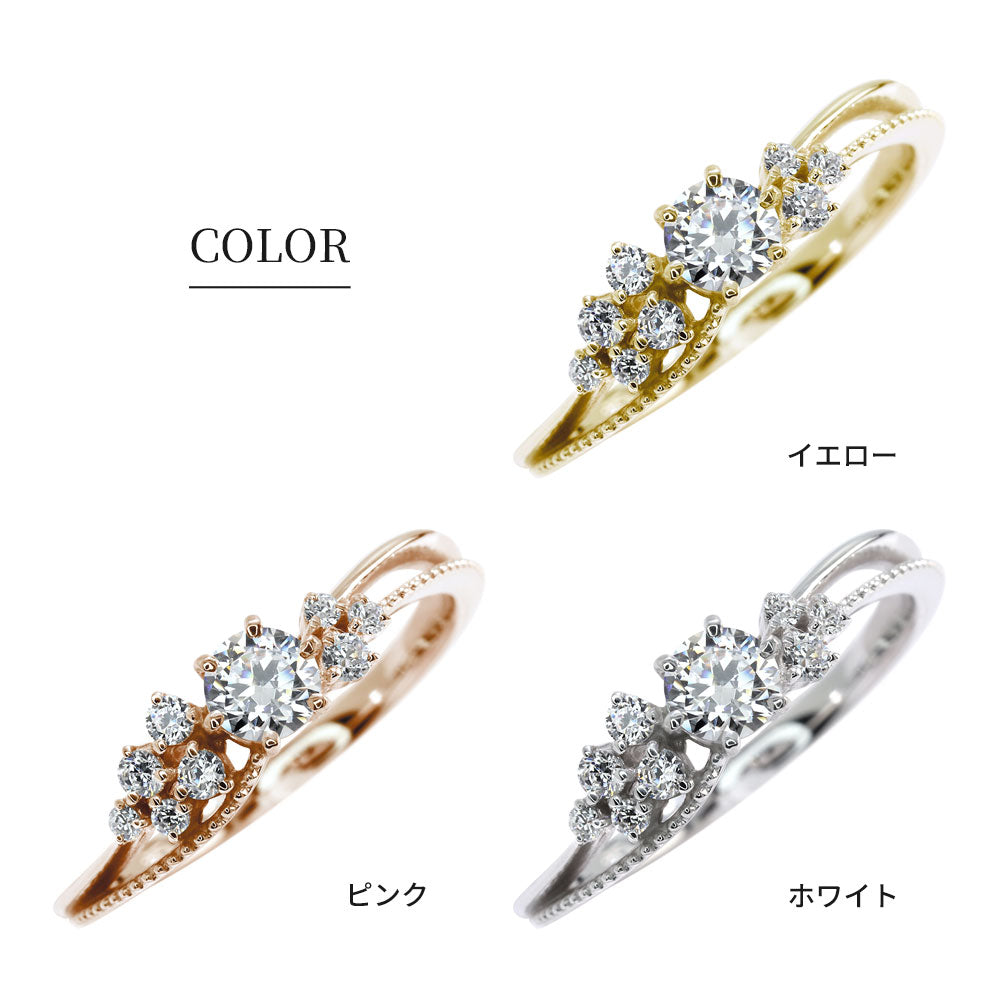 18金 プラチナ リング ダイヤモンド 鑑定書付き K18 Pt900 花束 フラワー ミル打ち 婚約指輪 ダイヤモンドリング 鑑定書 SI VS VVS 婚約 ブライダル (品番 mr-0473-4-cgl-2)