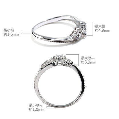 18金 プラチナ リング ダイヤモンド 鑑定書付き K18 Pt900 花束 フラワー ミル打ち 婚約指輪 ダイヤモンドリング 鑑定書 SI VS VVS 婚約 ブライダル (品番 mr-0473-4-cgl-2)