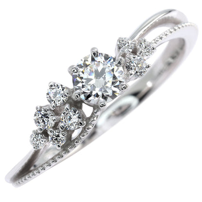 18金 プラチナ リング ダイヤモンド 鑑定書付き K18 Pt900 花束 フラワー ミル打ち 婚約指輪 ダイヤモンドリング 鑑定書 SI VS VVS 婚約 ブライダル (品番 mr-0473-4-cgl-2)