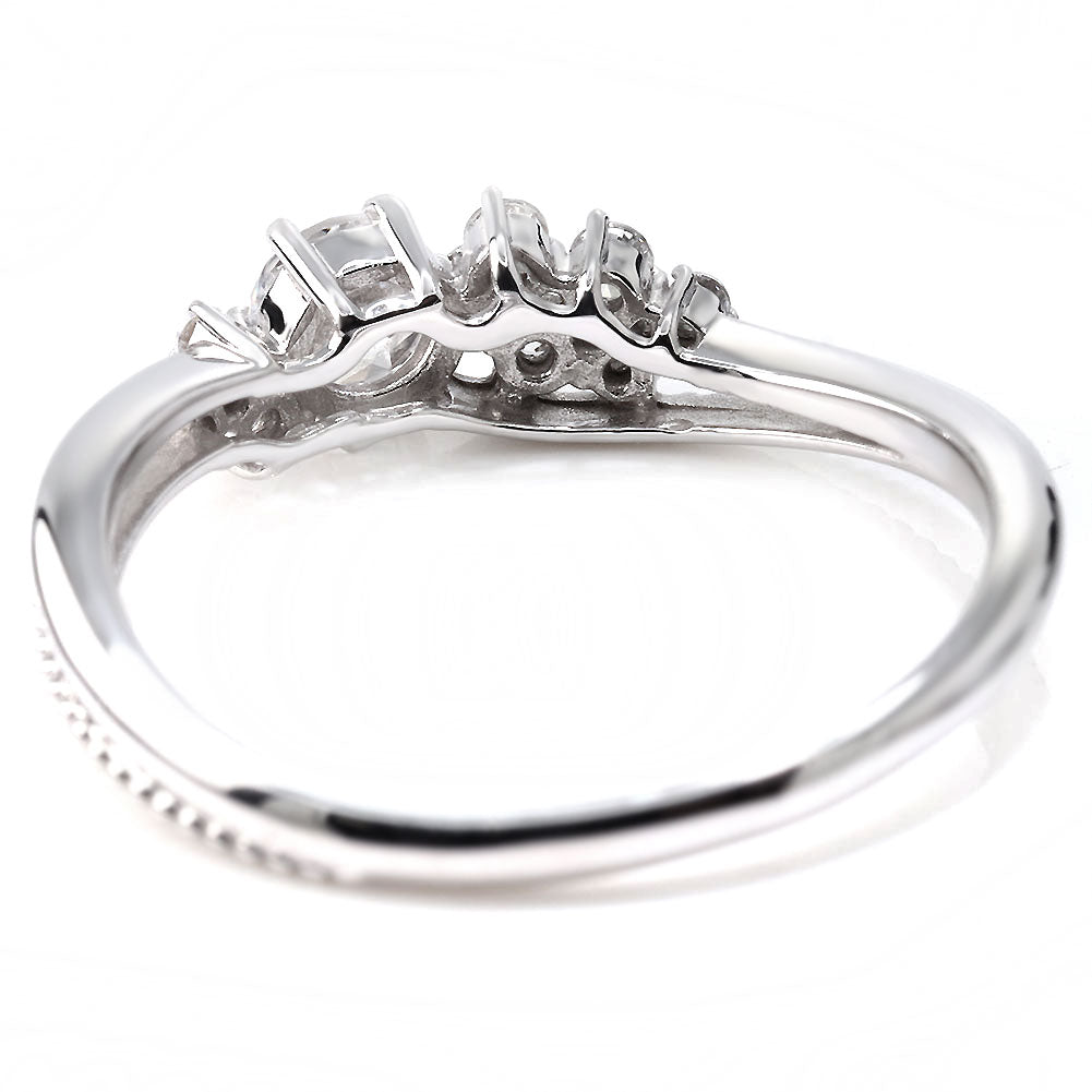 18金 プラチナ リング ダイヤモンド 鑑定書付き K18 Pt900 花束 フラワー ミル打ち 婚約指輪 ダイヤモンドリング 鑑定書 SI VS VVS 婚約 ブライダル (品番 mr-0473-4-cgl-2)