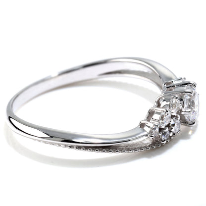 18金 プラチナ リング ダイヤモンド 鑑定書付き K18 Pt900 花束 フラワー ミル打ち 婚約指輪 ダイヤモンドリング 鑑定書 SI VS VVS 婚約 ブライダル (品番 mr-0473-4-cgl-2)