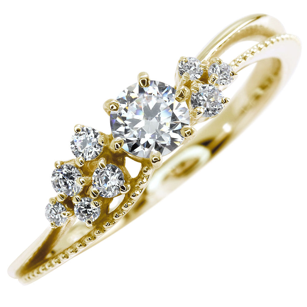 18金 プラチナ リング ダイヤモンド 鑑定書付き K18 Pt900 花束 フラワー ミル打ち 婚約指輪 ダイヤモンドリング 鑑定書 SI VS VVS 婚約 ブライダル (品番 mr-0473-4-cgl-2)