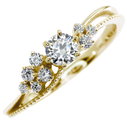 18金 プラチナ リング ダイヤモンド 鑑定書付き K18 Pt900 花束 フラワー ミル打ち 婚約指輪 ダイヤモンドリング 鑑定書 SI VS VVS 婚約 ブライダル (品番 mr-0473-4-cgl-2)