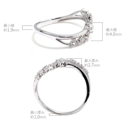 星モチーフ リング枠 K18 セミオーダー 指輪 ミル打ち レディース 星 Pt900 K10 SV925 空枠 3mm ウェーブ 星空 流れ星 ロマンティック ミルグレイン (品番 mr-0474-kw)