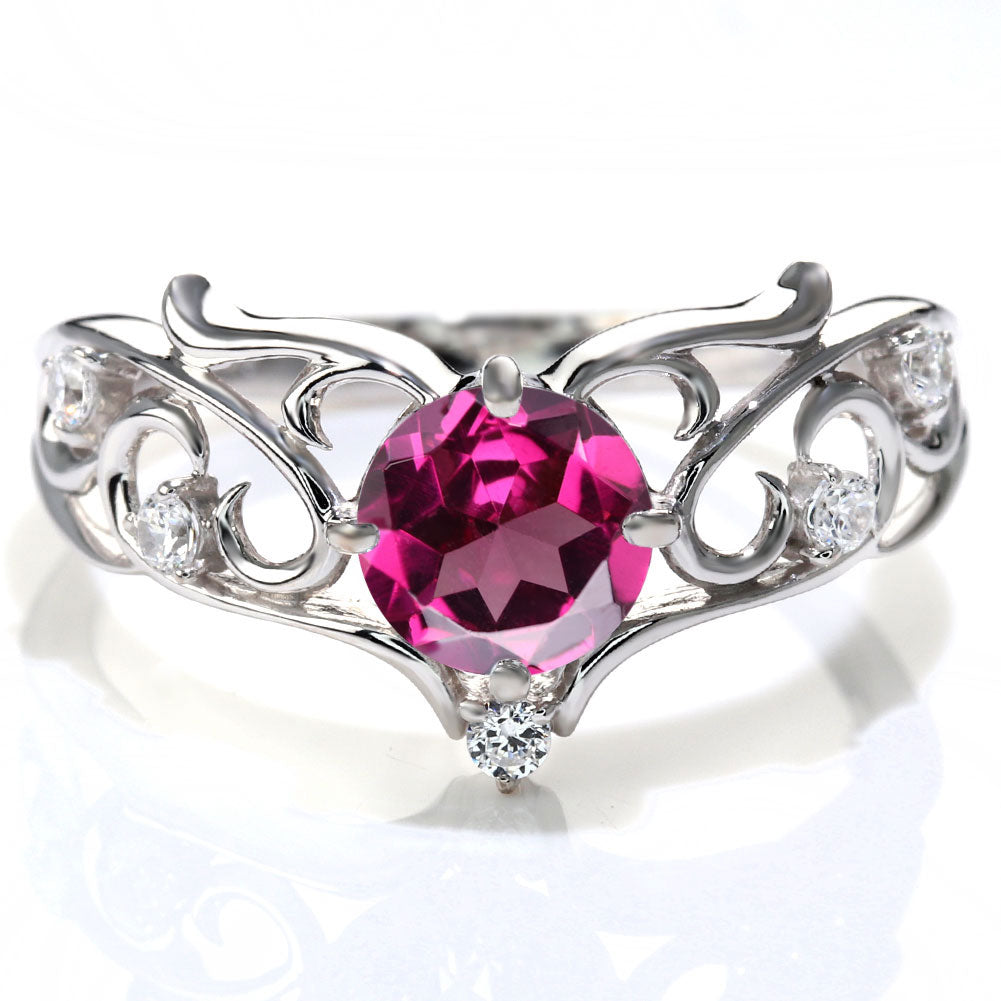 リング 誕生石 レディース 指輪 唐草 透かし 天然石 大粒 大ぶり おしゃれ 普段使い 自分用 ご褒美 大人 sv925 K10 K18 Pt900 記念日 ギフト 女性 輝き (品番 mr-0477)