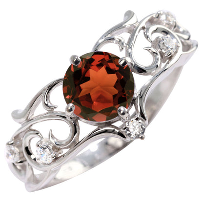 リング 誕生石 レディース 指輪 唐草 透かし 天然石 大粒 大ぶり おしゃれ 普段使い 自分用 ご褒美 大人 sv925 K10 K18 Pt900 記念日 ギフト 女性 輝き (品番 mr-0477)