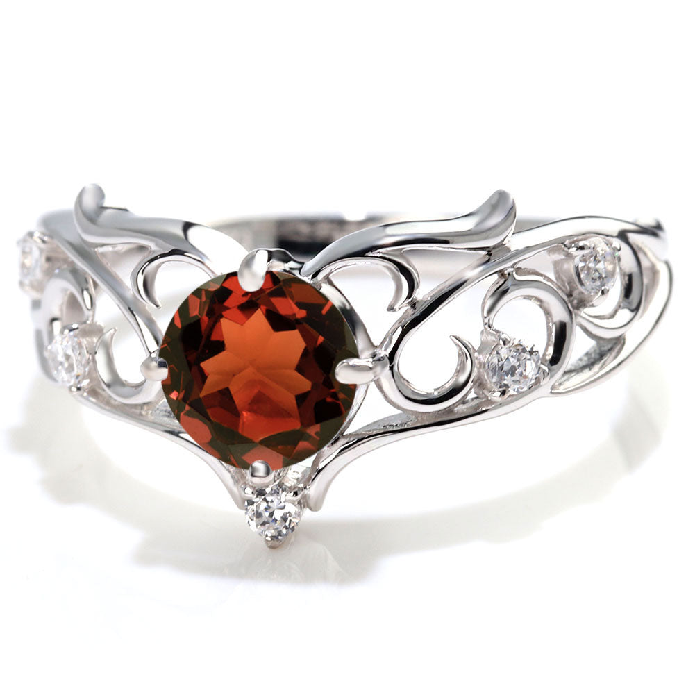 リング 誕生石 レディース 指輪 唐草 透かし 天然石 大粒 大ぶり おしゃれ 普段使い 自分用 ご褒美 大人 sv925 K10 K18 Pt900 記念日 ギフト 女性 輝き (品番 mr-0477)