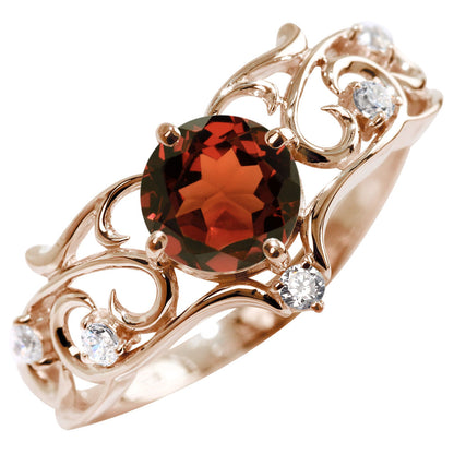 リング 誕生石 レディース 指輪 唐草 透かし 天然石 大粒 大ぶり おしゃれ 普段使い 自分用 ご褒美 大人 sv925 K10 K18 Pt900 記念日 ギフト 女性 輝き (品番 mr-0477)