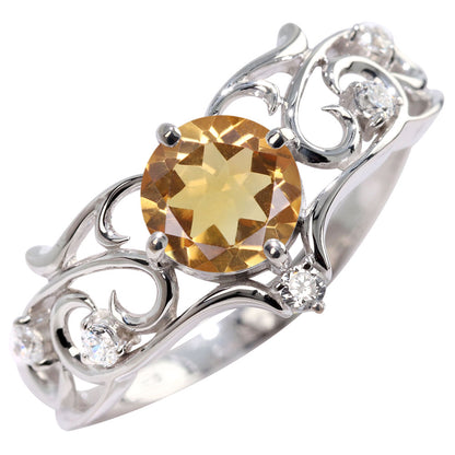 リング 誕生石 レディース 指輪 唐草 透かし 天然石 大粒 大ぶり おしゃれ 普段使い 自分用 ご褒美 大人 sv925 K10 K18 Pt900 記念日 ギフト 女性 輝き (品番 mr-0477)