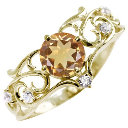 リング 誕生石 レディース 指輪 唐草 透かし 天然石 大粒 大ぶり おしゃれ 普段使い 自分用 ご褒美 大人 sv925 K10 K18 Pt900 記念日 ギフト 女性 輝き (品番 mr-0477)