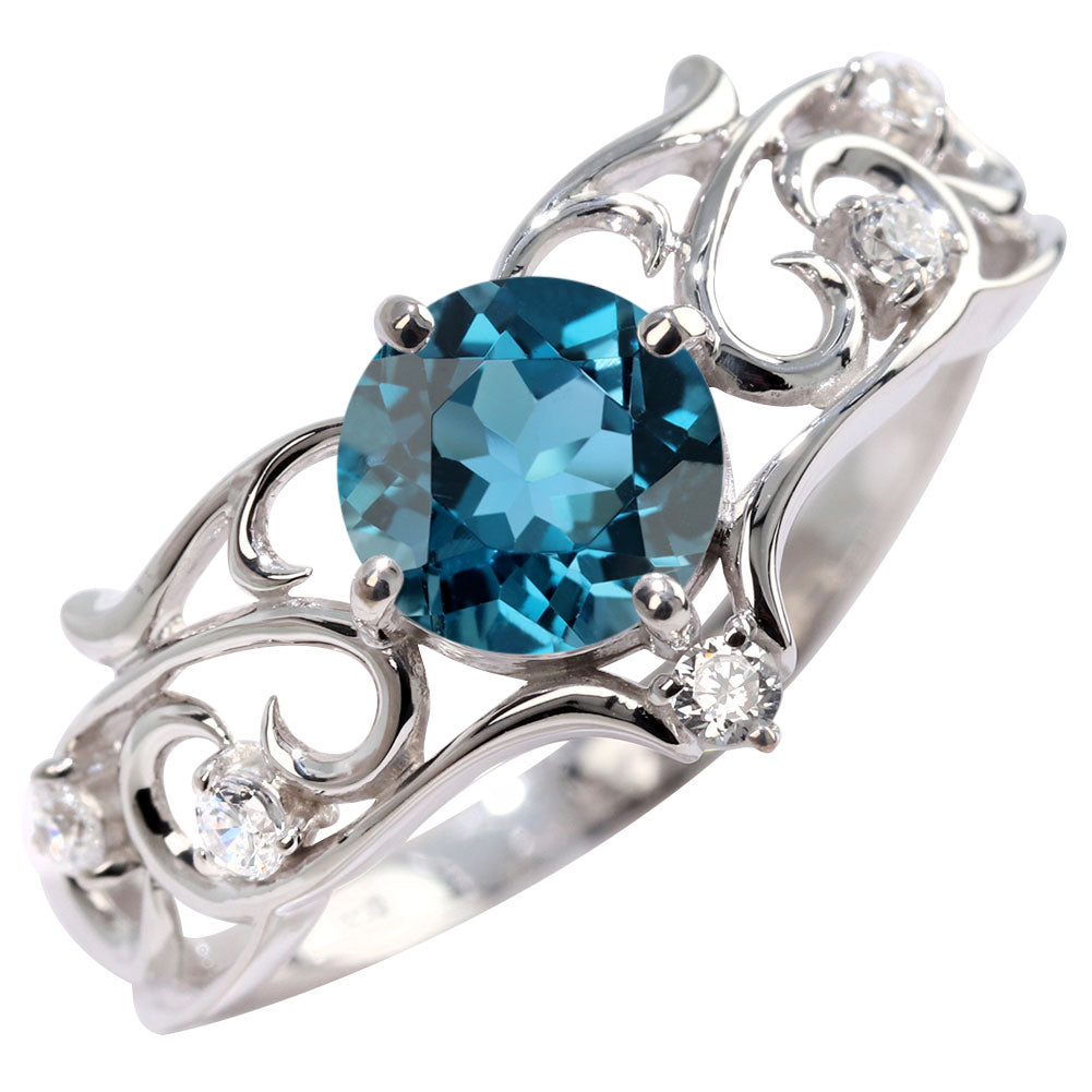 リング 誕生石 レディース 指輪 唐草 透かし 天然石 大粒 大ぶり おしゃれ 普段使い 自分用 ご褒美 大人 sv925 K10 K18 Pt900 記念日 ギフト 女性 輝き (品番 mr-0477)