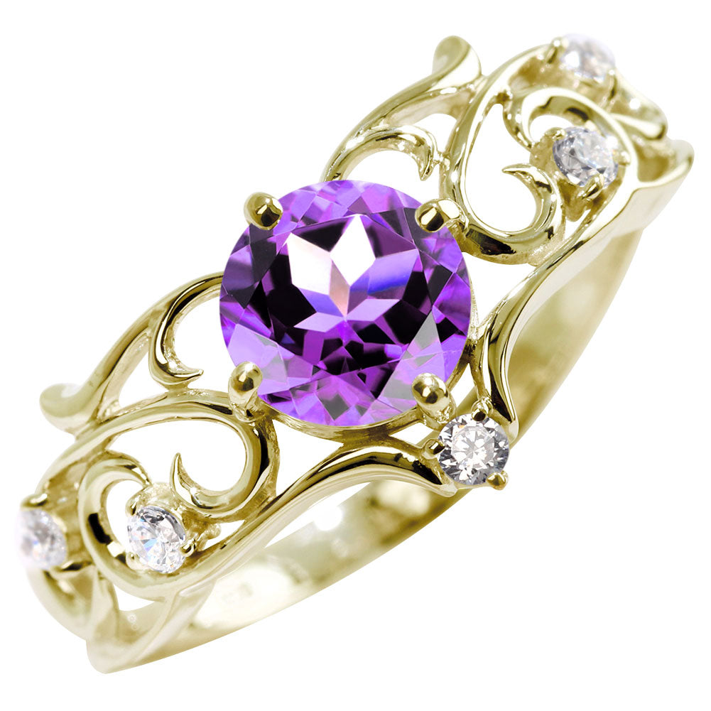 リング 誕生石 レディース 指輪 唐草 透かし 天然石 大粒 大ぶり おしゃれ 普段使い 自分用 ご褒美 大人 sv925 K10 K18 Pt900 記念日 ギフト 女性 輝き (品番 mr-0477)