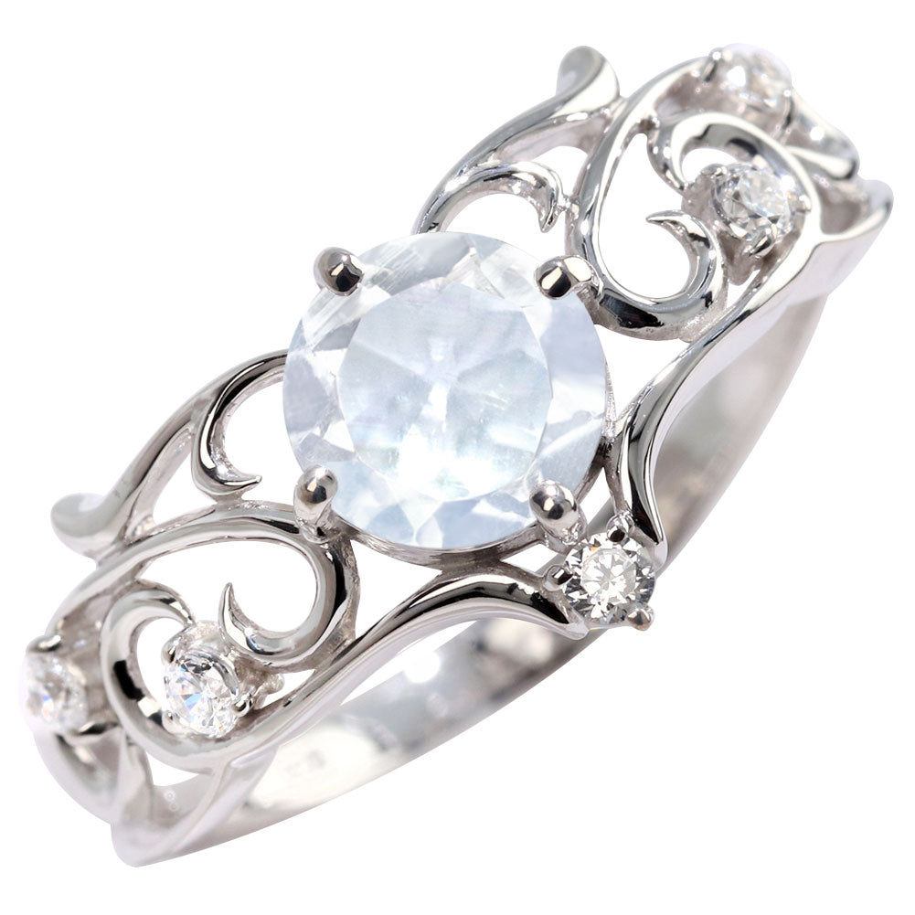 リング 誕生石 レディース 指輪 唐草 透かし 天然石 大粒 大ぶり おしゃれ 普段使い 自分用 ご褒美 大人 sv925 K10 K18 Pt900 記念日 ギフト 女性 輝き (品番 mr-0477)