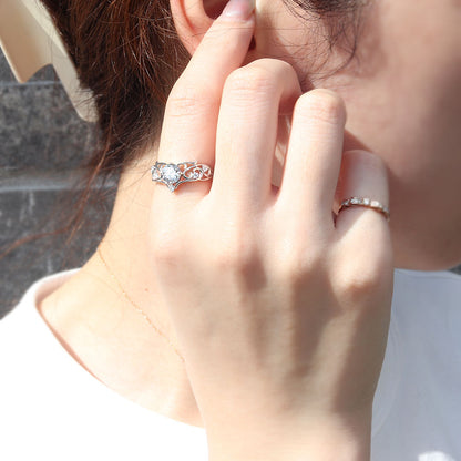 リング 誕生石 レディース 指輪 唐草 透かし 天然石 大粒 大ぶり おしゃれ 普段使い 自分用 ご褒美 大人 sv925 K10 K18 Pt900 記念日 ギフト 女性 輝き (品番 mr-0477)