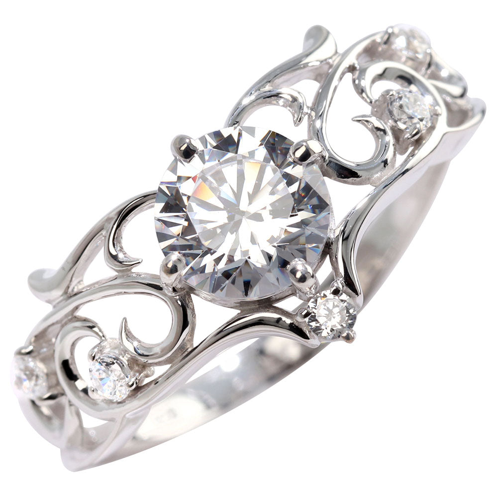 リング 誕生石 レディース 指輪 唐草 透かし 天然石 大粒 大ぶり おしゃれ 普段使い 自分用 ご褒美 大人 sv925 K10 K18 Pt900 記念日 ギフト 女性 輝き (品番 mr-0477)