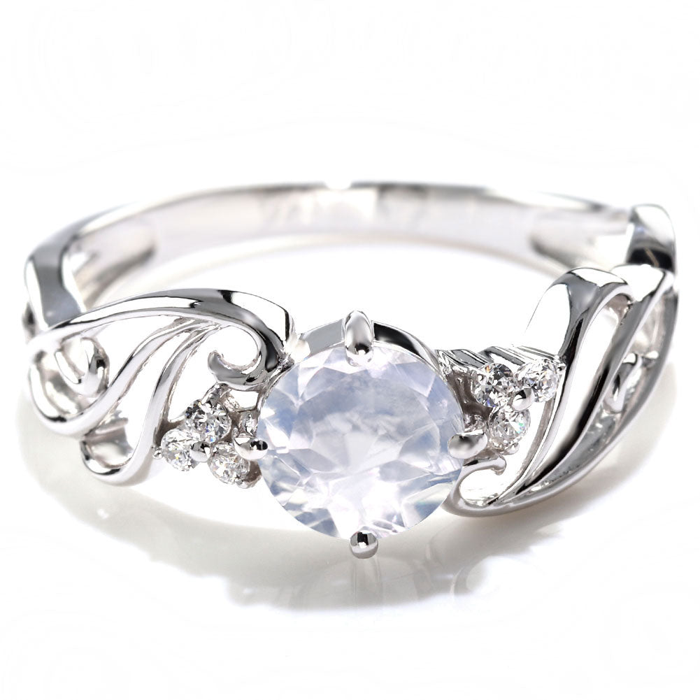 レディース 指輪 可愛い エアリー 選べる誕生石 6mm リング sv925 k10 k18 pt900 風 羽 ウィング フェアリー 上品 大ぶり 大人女子 結婚式 記念日 (品番 mr-0478)