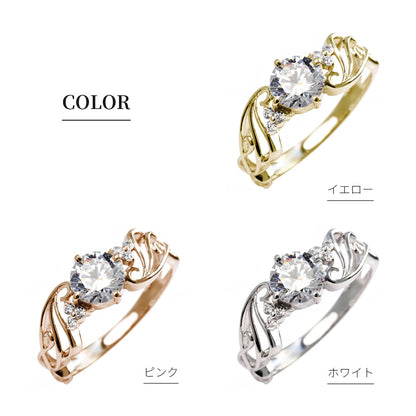 レディース 指輪 可愛い エアリー 選べる誕生石 6mm リング sv925 k10 k18 pt900 風 羽 ウィング フェアリー 上品 大ぶり 大人女子 結婚式 記念日 (品番 mr-0478)