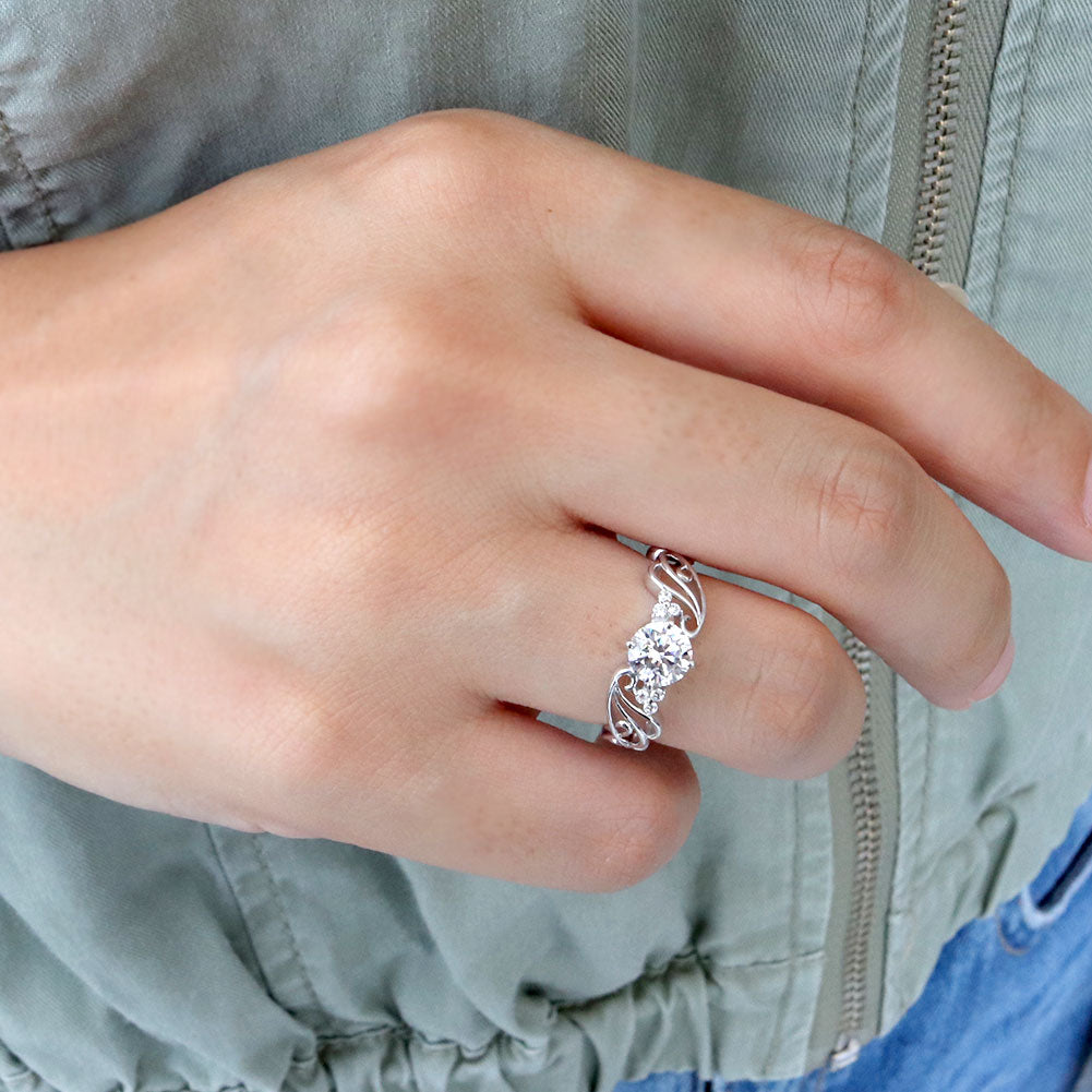 レディース 指輪 可愛い エアリー 選べる誕生石 6mm リング sv925 k10 k18 pt900 風 羽 ウィング フェアリー 上品 大ぶり 大人女子 結婚式 記念日 (品番 mr-0478)