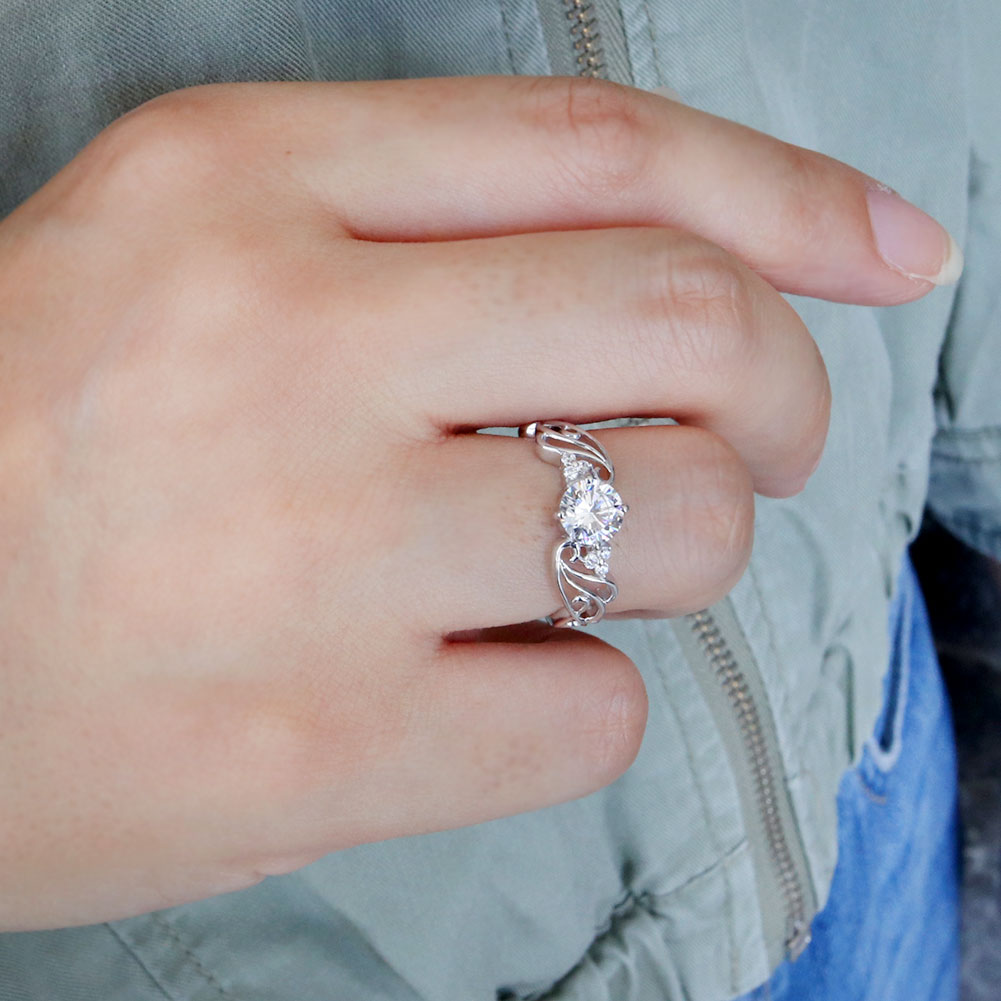 レディース 指輪 可愛い エアリー 選べる誕生石 6mm リング sv925 k10 k18 pt900 風 羽 ウィング フェアリー 上品 大ぶり 大人女子 結婚式 記念日 (品番 mr-0478)