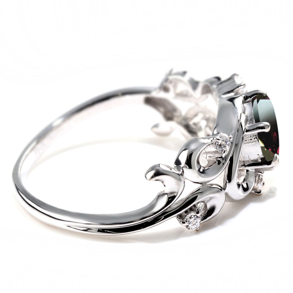 レディース リング アラベスク 大粒 指輪 6mm アンティーク 選べる 金種 ルース SV925 K10 K18 Pt900 大ぶり 華やか エレガント 記念日 大人のギフト (品番 mr-0480)