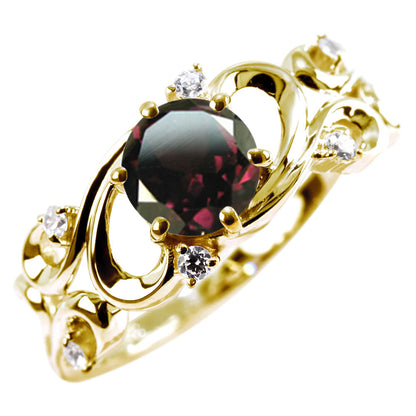 レディース リング アラベスク 大粒 指輪 6mm アンティーク 選べる 金種 ルース SV925 K10 K18 Pt900 大ぶり 華やか エレガント 記念日 大人のギフト (品番 mr-0480)