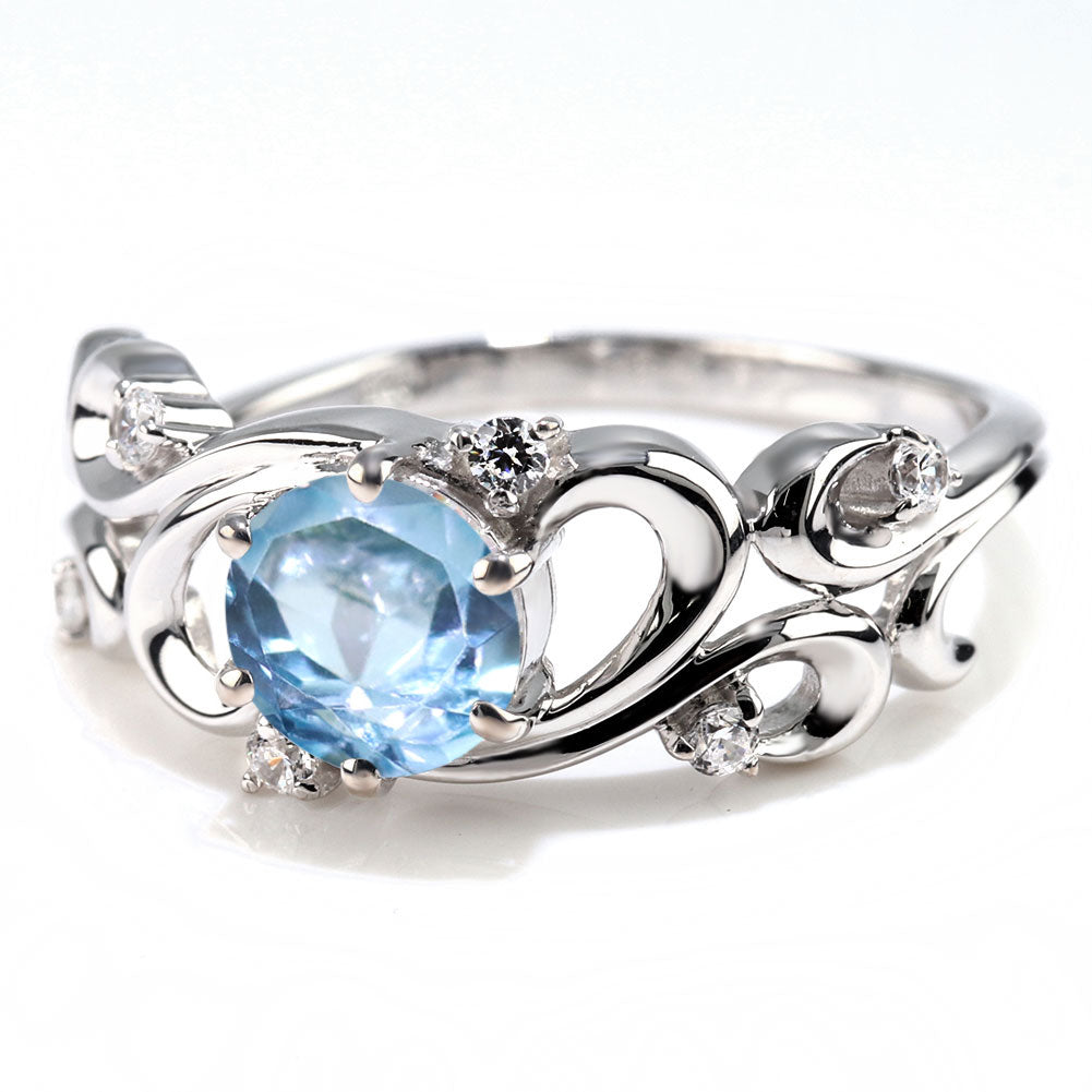 レディース リング アラベスク 大粒 指輪 6mm アンティーク 選べる 金種 ルース SV925 K10 K18 Pt900 大ぶり 華やか エレガント 記念日 大人のギフト (品番 mr-0480)