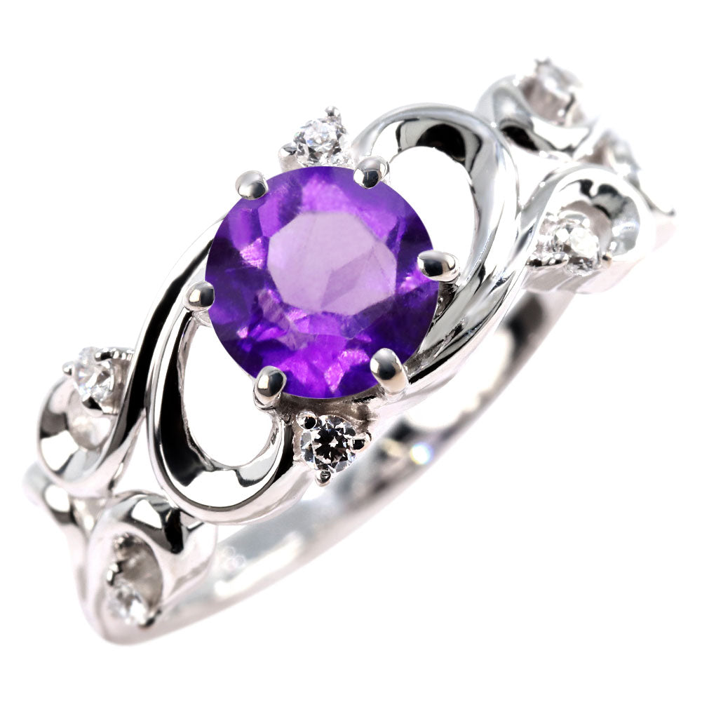 レディース リング アラベスク 大粒 指輪 6mm アンティーク 選べる 金種 ルース SV925 K10 K18 Pt900 大ぶり 華やか エレガント 記念日 大人のギフト (品番 mr-0480)