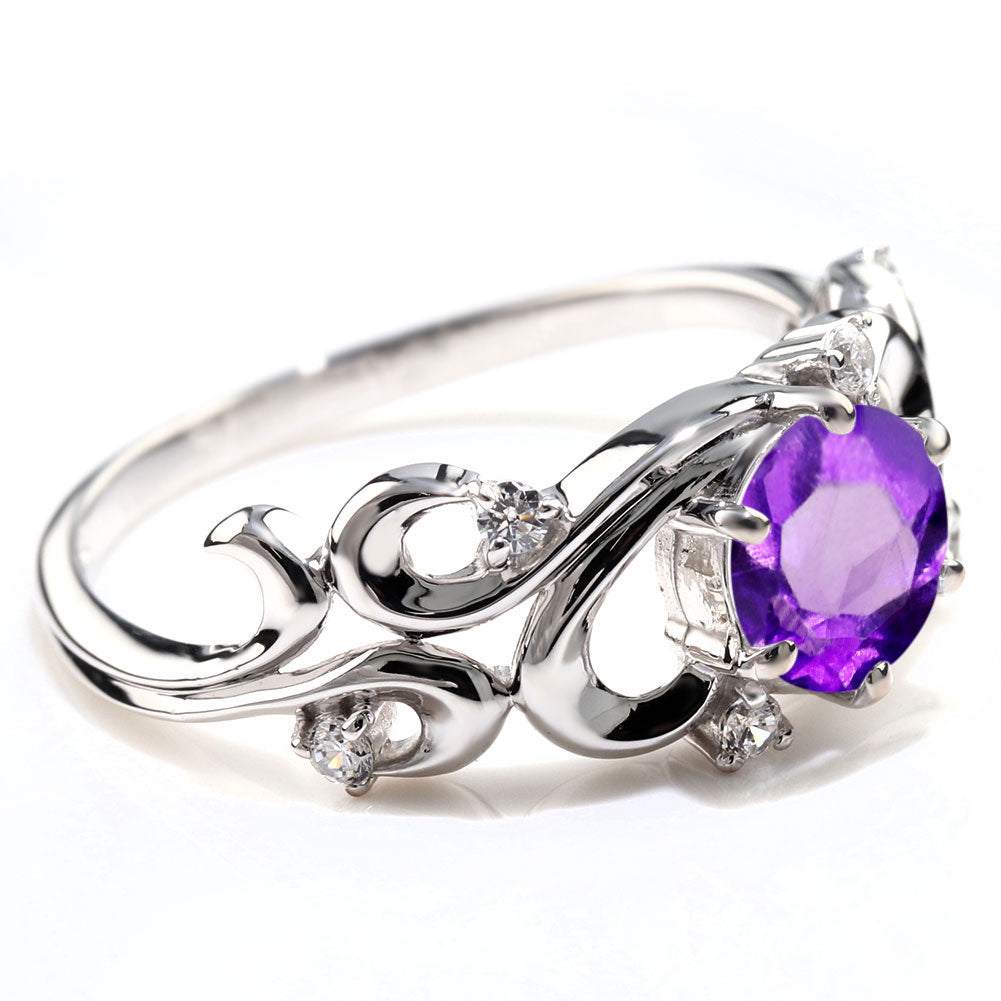 レディース リング アラベスク 大粒 指輪 6mm アンティーク 選べる 金種 ルース SV925 K10 K18 Pt900 大ぶり 華やか エレガント 記念日 大人のギフト (品番 mr-0480)