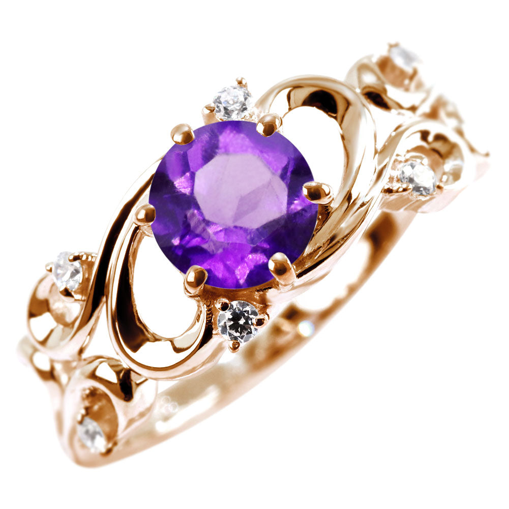 レディース リング アラベスク 大粒 指輪 6mm アンティーク 選べる 金種 ルース SV925 K10 K18 Pt900 大ぶり 華やか エレガント 記念日 大人のギフト (品番 mr-0480)