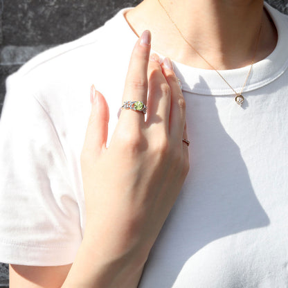 レディース リング アラベスク 大粒 指輪 6mm アンティーク 選べる 金種 ルース SV925 K10 K18 Pt900 大ぶり 華やか エレガント 記念日 大人のギフト (品番 mr-0480)