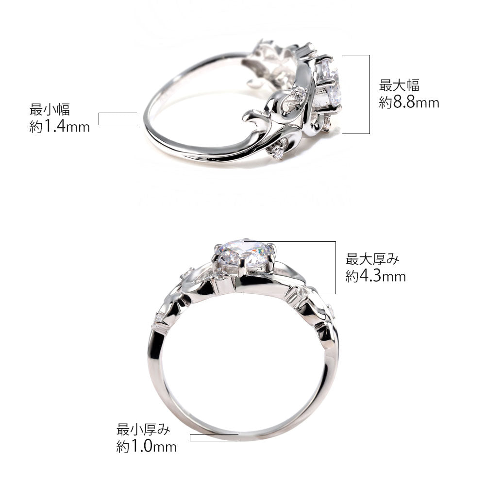 レディース リング アラベスク 大粒 指輪 6mm アンティーク 選べる 金種 ルース SV925 K10 K18 Pt900 大ぶり 華やか エレガント 記念日 大人のギフト (品番 mr-0480)