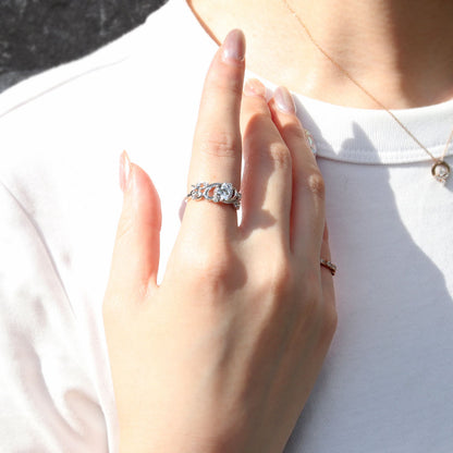 レディース リング アラベスク 大粒 指輪 6mm アンティーク 選べる 金種 ルース SV925 K10 K18 Pt900 大ぶり 華やか エレガント 記念日 大人のギフト (品番 mr-0480)