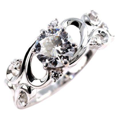 レディース リング アラベスク 大粒 指輪 6mm アンティーク 選べる 金種 ルース SV925 K10 K18 Pt900 大ぶり 華やか エレガント 記念日 大人のギフト (品番 mr-0480)