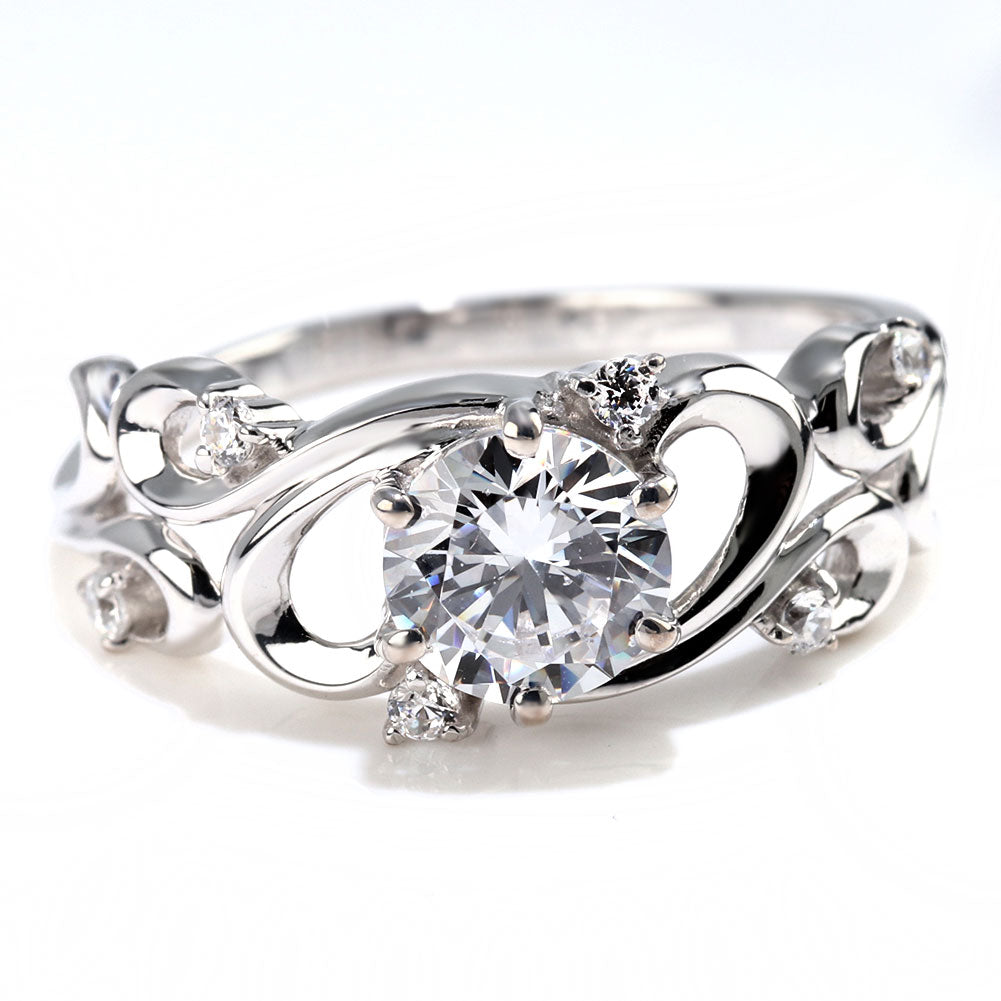 レディース リング アラベスク 大粒 指輪 6mm アンティーク 選べる 金種 ルース SV925 K10 K18 Pt900 大ぶり 華やか エレガント 記念日 大人のギフト (品番 mr-0480)