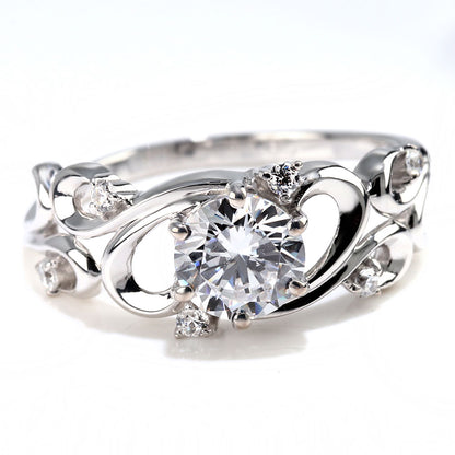 レディース リング アラベスク 大粒 指輪 6mm アンティーク 選べる 金種 ルース SV925 K10 K18 Pt900 大ぶり 華やか エレガント 記念日 大人のギフト (品番 mr-0480)