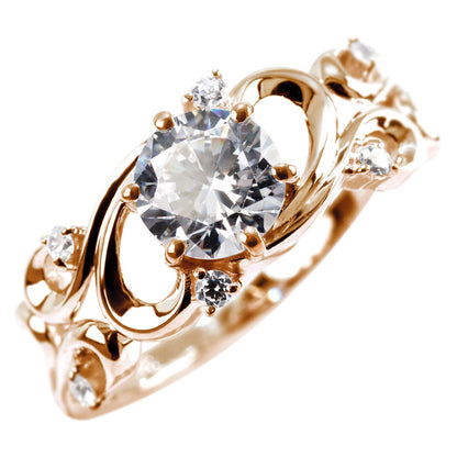 レディース リング アラベスク 大粒 指輪 6mm アンティーク 選べる 金種 ルース SV925 K10 K18 Pt900 大ぶり 華やか エレガント 記念日 大人のギフト (品番 mr-0480)