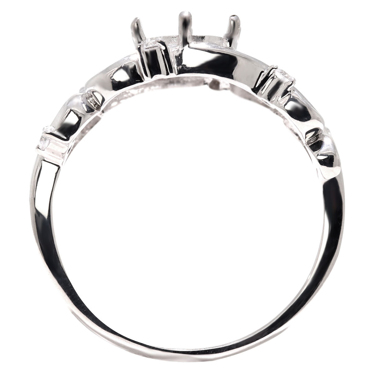 指輪 レディース 空枠 リング セミオーダー 唐草 ジュエリーリフォーム 18金 10金 プラチナ シルバー ルース持ち込み  6mm 女性 アラベスク 上品 大人 (品番 mr-0480-kw)