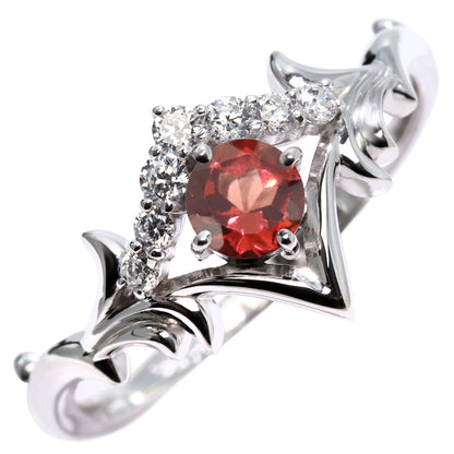 誕生石 リング レディース ティアラ 指輪 10金 18金 プラチナ シルバー 選べる 天然石 4mm 女性 大人 高級 王冠 リーフ 華やか ゴージャス (品番 mr-0481)