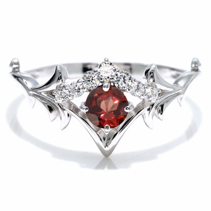 誕生石 リング レディース ティアラ 指輪 10金 18金 プラチナ シルバー 選べる 天然石 4mm 女性 大人 高級 リーフ 華やか ゴージャス (品番 mr-0481)