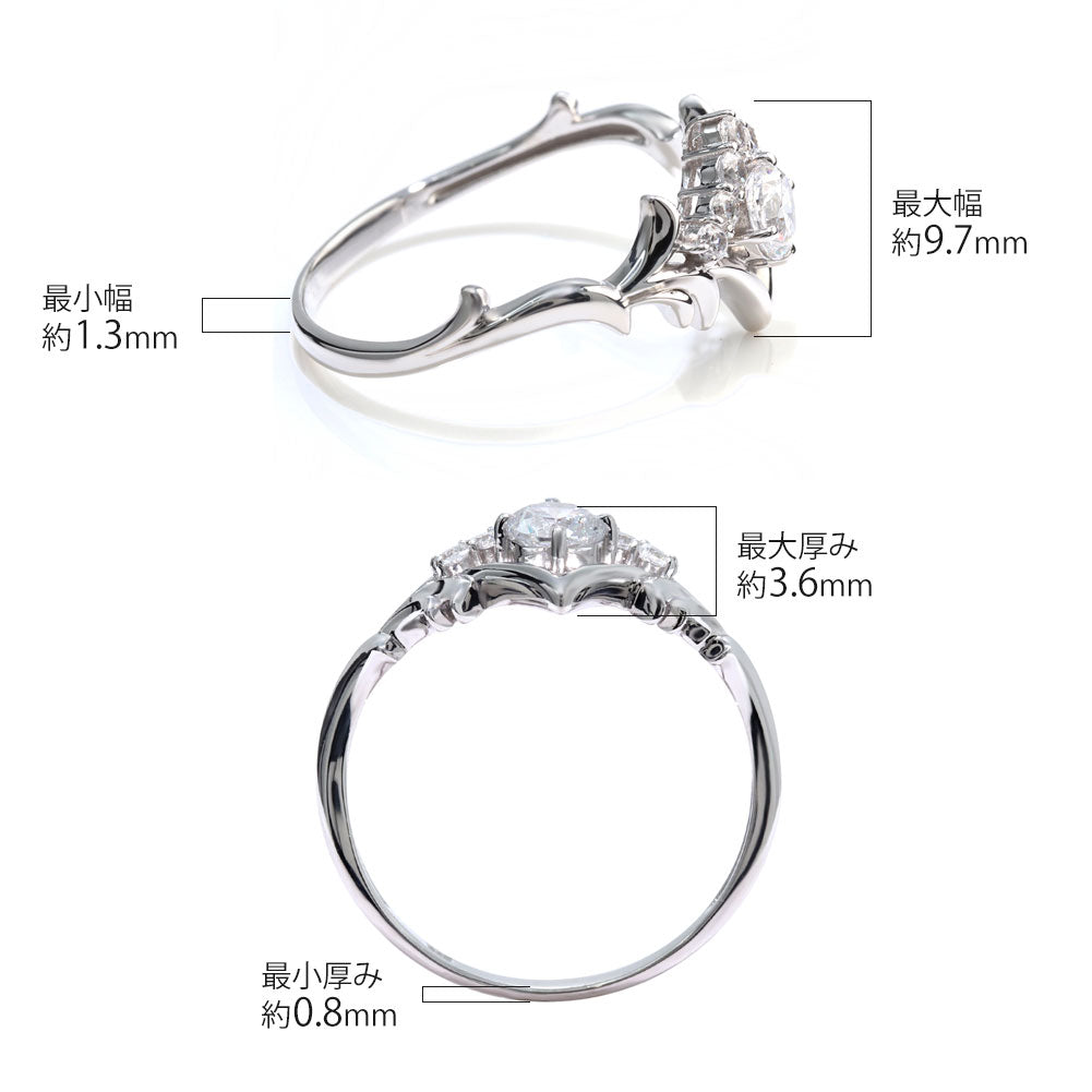 18金 ダイヤモンド 婚約指輪 0.25ct 鑑定書付き 指輪 ティアラ 王冠 プラチナ 結婚 リーフ ご褒美 記念日 エレガント プレゼント ギフト (品番 mr-0481-4-cgl-2)