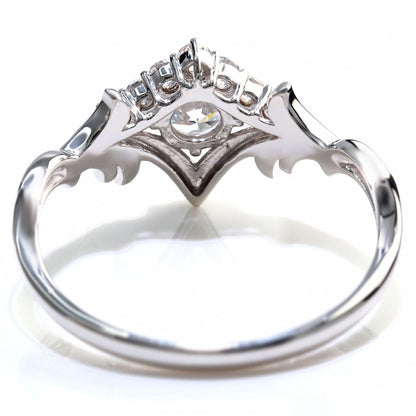 18金 ダイヤモンド 婚約指輪 0.25ct 鑑定書付き 指輪 ティアラ 王冠 プラチナ 結婚 リーフ ご褒美 記念日 エレガント プレゼント ギフト (品番 mr-0481-4-cgl-2)