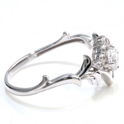 18金 ダイヤモンド 婚約指輪 0.25ct 鑑定書付き 指輪 ティアラ 王冠 プラチナ 結婚 リーフ ご褒美 記念日 エレガント プレゼント ギフト (品番 mr-0481-4-cgl-2)