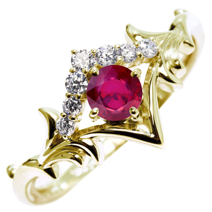 誕生石 リング レディース ティアラ 指輪 10金 18金 プラチナ シルバー 選べる 天然石 4mm 女性 大人 高級 王冠 リーフ 華やか ゴージャス (品番 mr-0481)