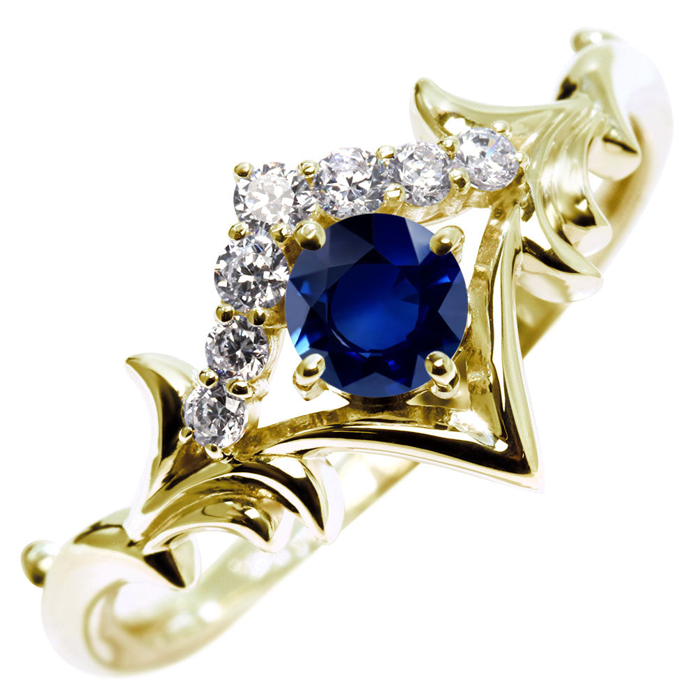 誕生石 リング レディース ティアラ 指輪 10金 18金 プラチナ シルバー 選べる 天然石 4mm 女性 大人 高級 王冠 リーフ 華やか ゴージャス (品番 mr-0481)