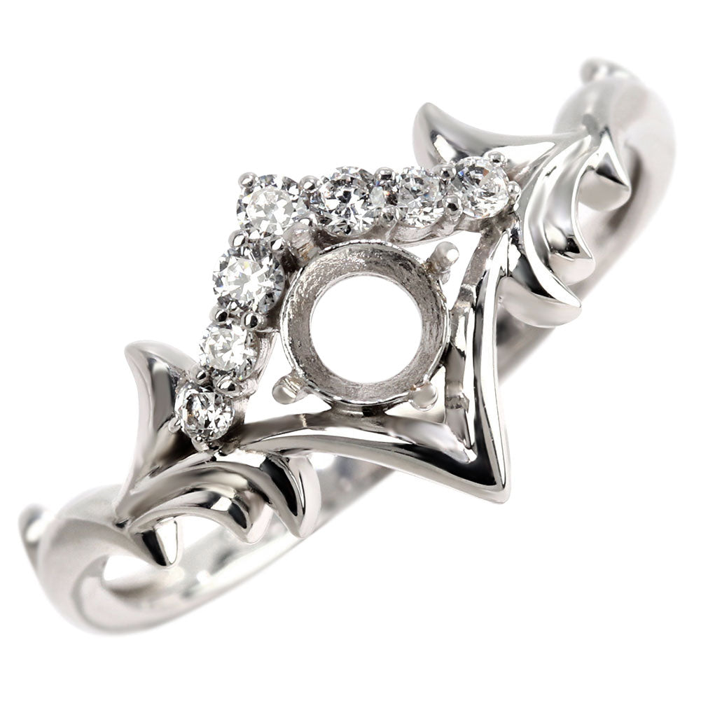 空枠 指輪 簡単 セミオーダー 4ｍｍ リング枠 王冠 レディース リング K18 K10 Pt900 SV925 上品 優雅  ティアラ クラウン 月桂樹 冠 母の日 (品番 mr-0481-kw)